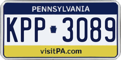 PA license plate KPP3089