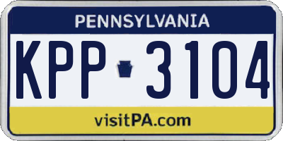 PA license plate KPP3104