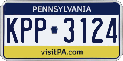PA license plate KPP3124