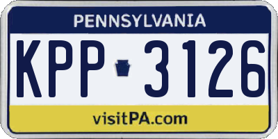 PA license plate KPP3126