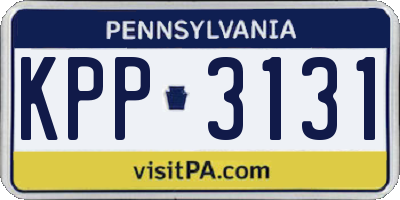 PA license plate KPP3131