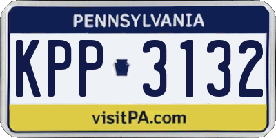 PA license plate KPP3132