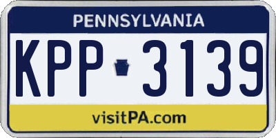 PA license plate KPP3139