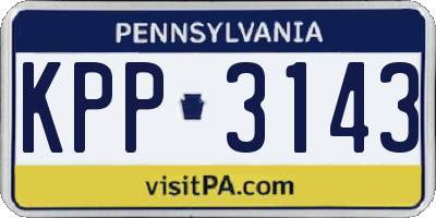 PA license plate KPP3143