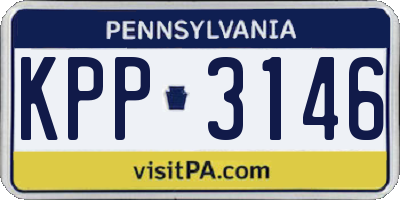 PA license plate KPP3146
