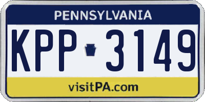 PA license plate KPP3149