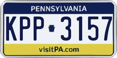 PA license plate KPP3157