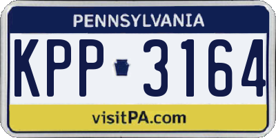PA license plate KPP3164