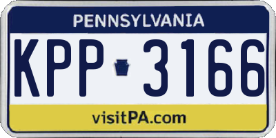 PA license plate KPP3166