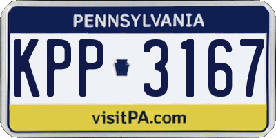 PA license plate KPP3167