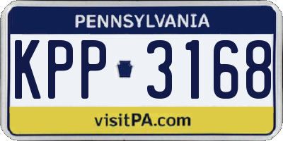 PA license plate KPP3168
