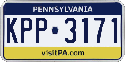 PA license plate KPP3171