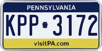 PA license plate KPP3172
