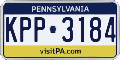 PA license plate KPP3184