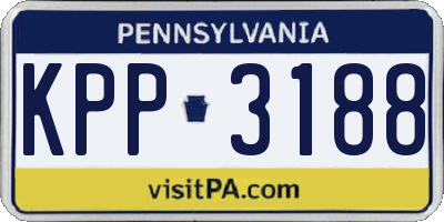 PA license plate KPP3188