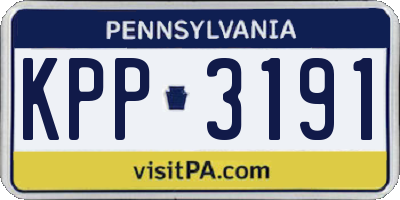 PA license plate KPP3191