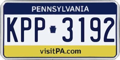 PA license plate KPP3192