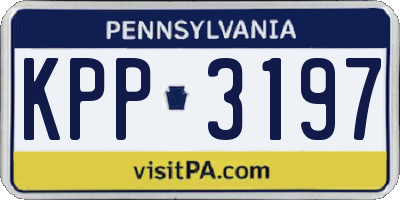 PA license plate KPP3197
