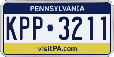 PA license plate KPP3211