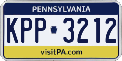 PA license plate KPP3212