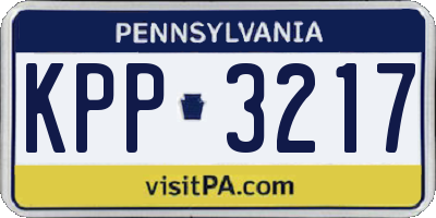 PA license plate KPP3217