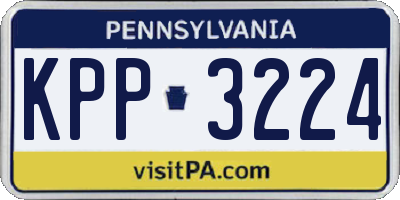 PA license plate KPP3224