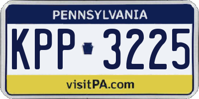 PA license plate KPP3225