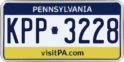 PA license plate KPP3228