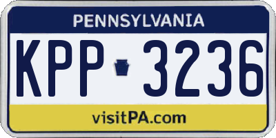 PA license plate KPP3236