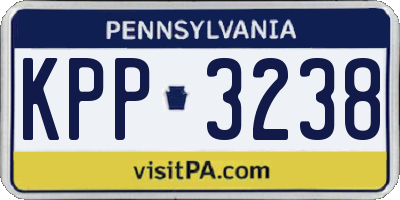 PA license plate KPP3238