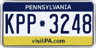 PA license plate KPP3248