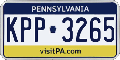 PA license plate KPP3265