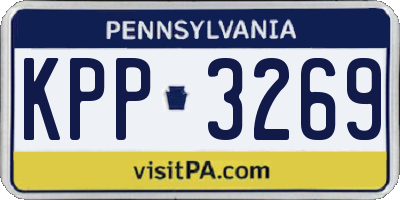 PA license plate KPP3269