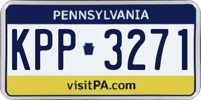 PA license plate KPP3271