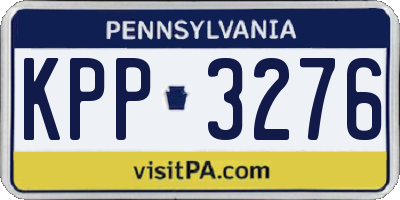 PA license plate KPP3276