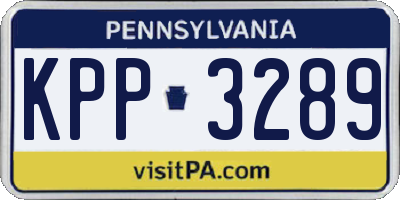 PA license plate KPP3289