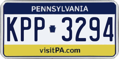 PA license plate KPP3294