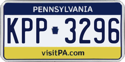 PA license plate KPP3296