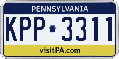 PA license plate KPP3311