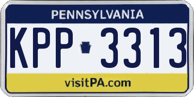 PA license plate KPP3313