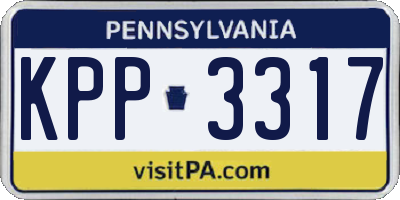 PA license plate KPP3317
