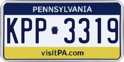 PA license plate KPP3319