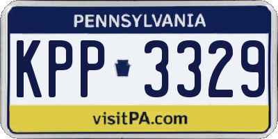 PA license plate KPP3329