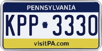 PA license plate KPP3330