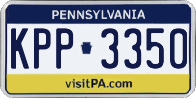 PA license plate KPP3350