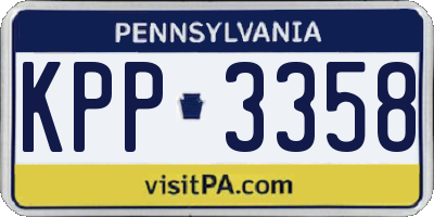 PA license plate KPP3358