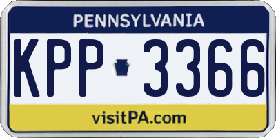 PA license plate KPP3366