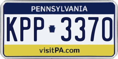 PA license plate KPP3370