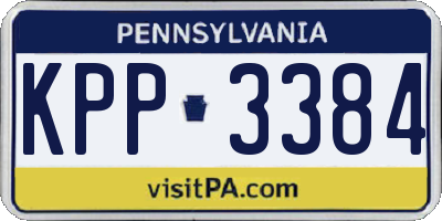 PA license plate KPP3384