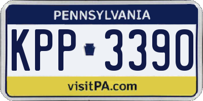 PA license plate KPP3390
